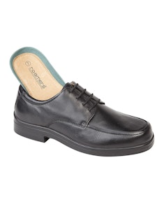 Roamers Wide Fit Lace Up Leather Shoes Black